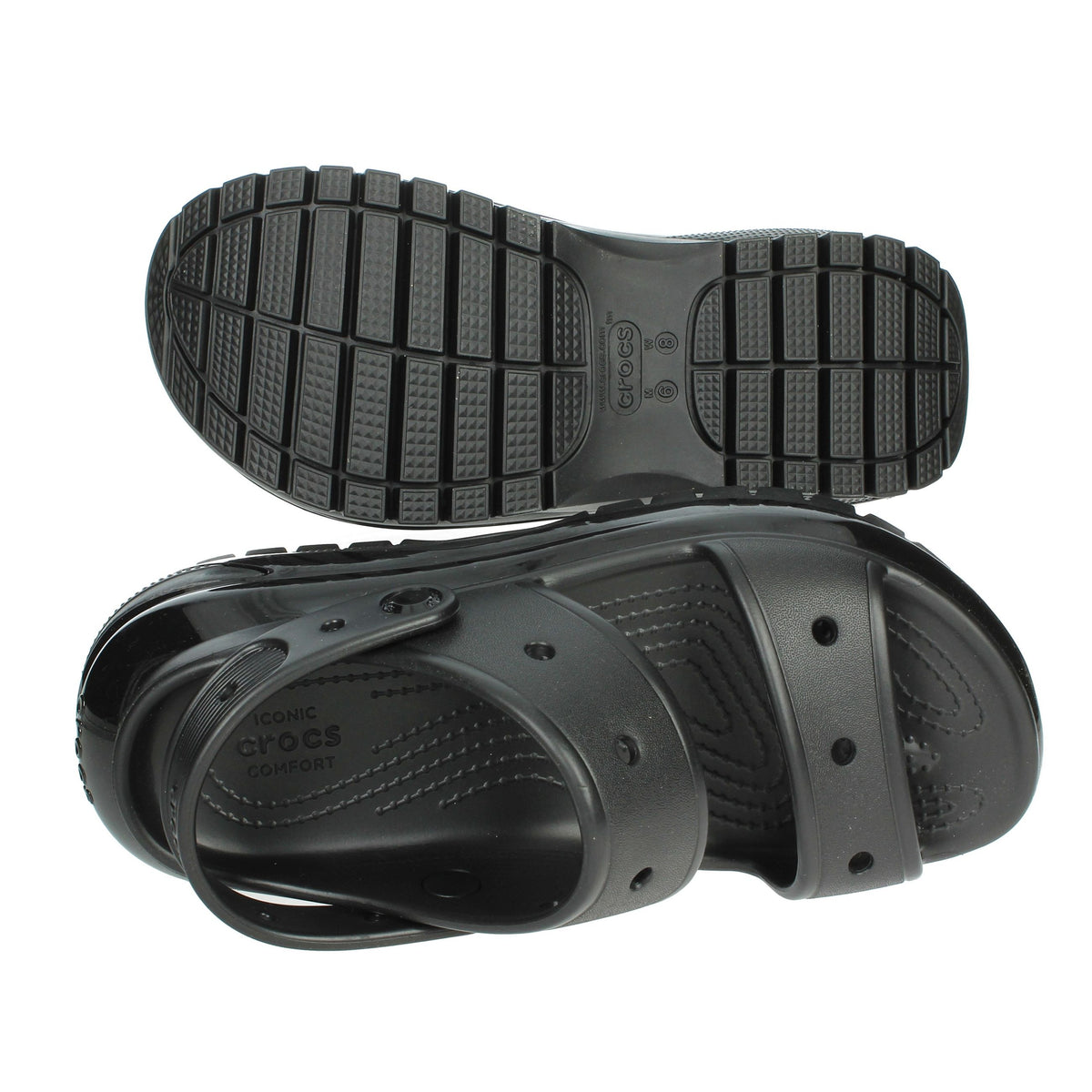 CROCS Donna Ciabatte con zeppa 207989-001 Nero