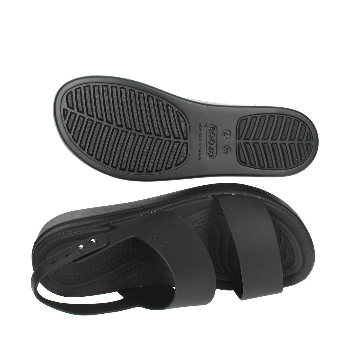 CROCS Donna Sandali con zeppa 206453-060 Nero