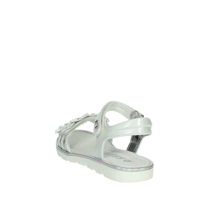 ASSO Bambine e ragazze Sandali bassi AG-17210 Bianco/Argento
