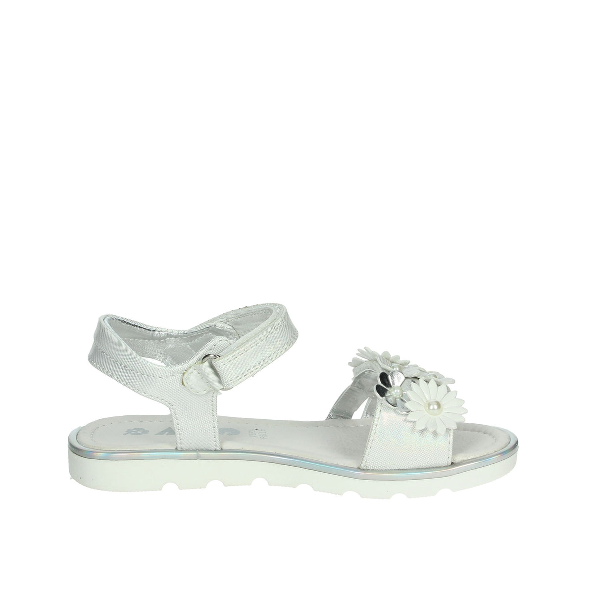 ASSO Bambine e ragazze Sandali bassi AG-17210 Bianco/Argento