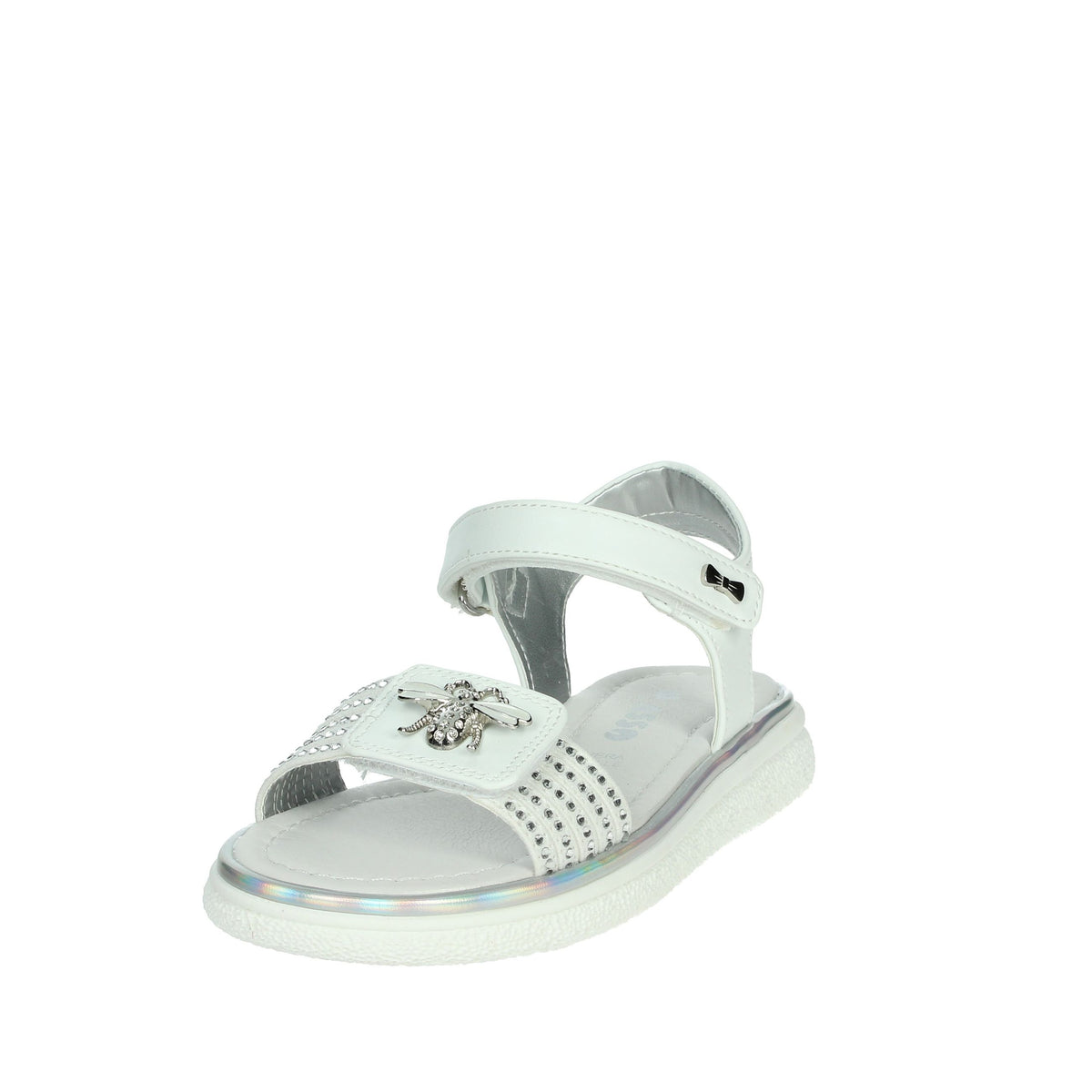ASSO Bambine e ragazze Sandali bassi AG-17230 Bianco/Argento