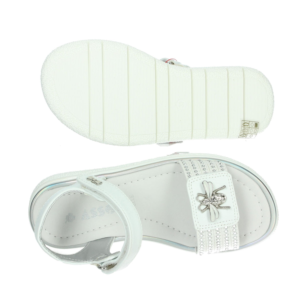 ASSO Bambine e ragazze Sandali bassi AG-17230 Bianco/Argento