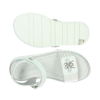 ASSO Bambine e ragazze Sandali bassi AG-17230 Bianco/Argento