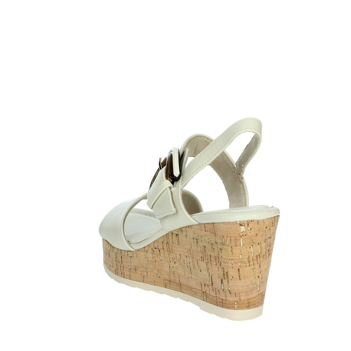 Marco Tozzi Donna Sandali con zeppa 2-28306-44 Panna