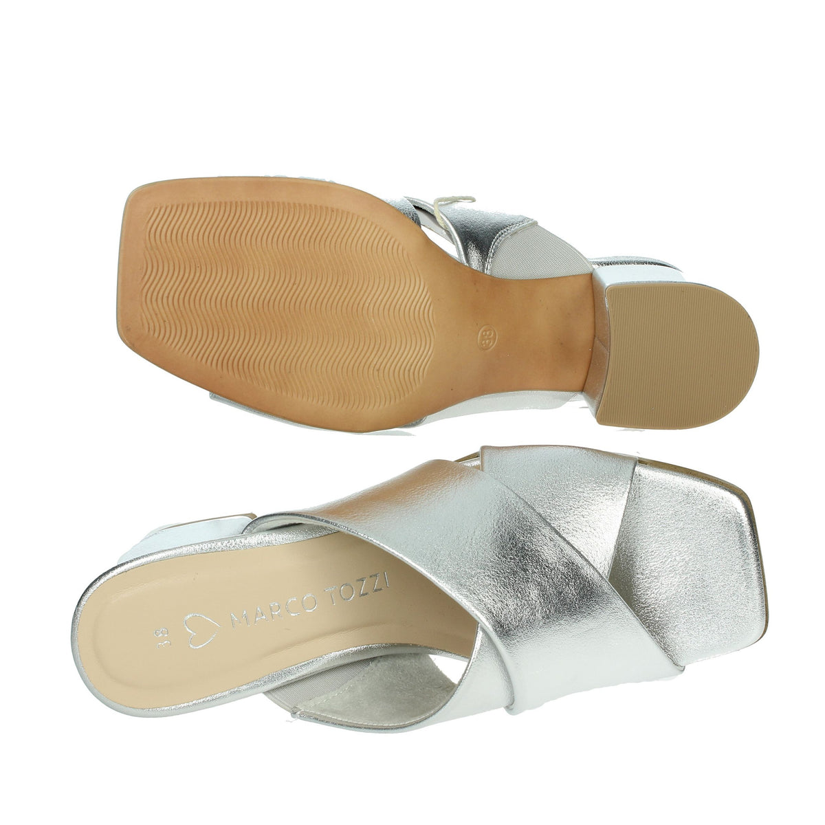 Marco Tozzi Donna Ciabatte con tacco 2-27206-42 Argento
