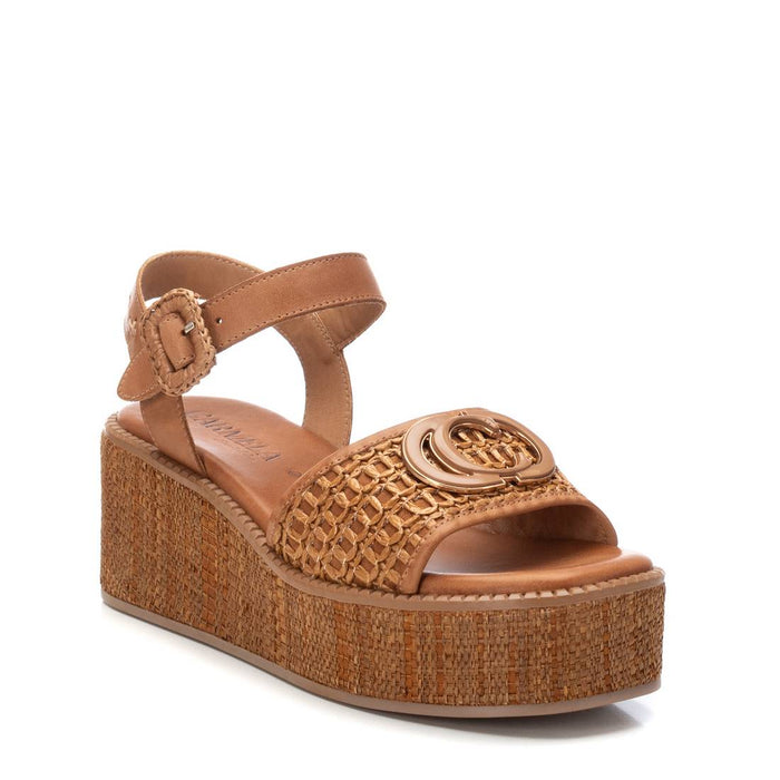 Carmela Donna Sandali con zeppa 162360 Cuoio