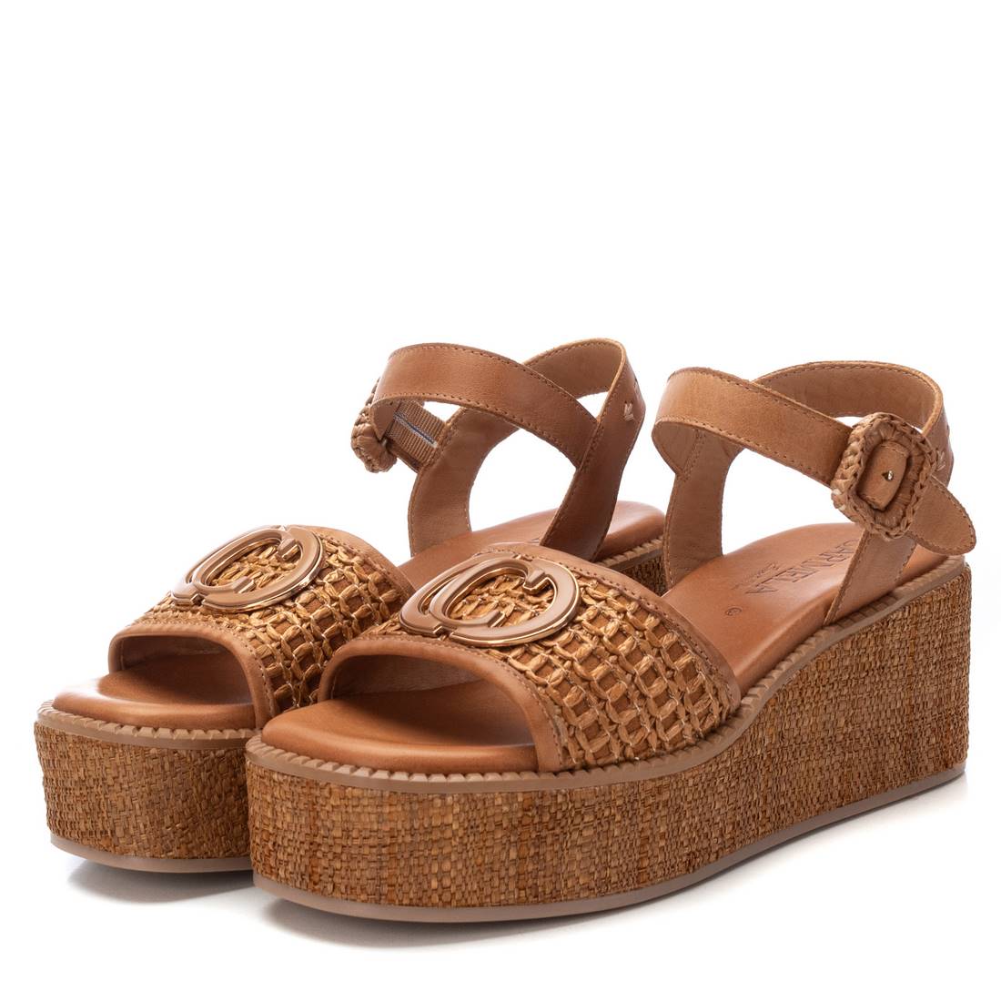 Carmela Donna Sandali con zeppa 162360 Cuoio