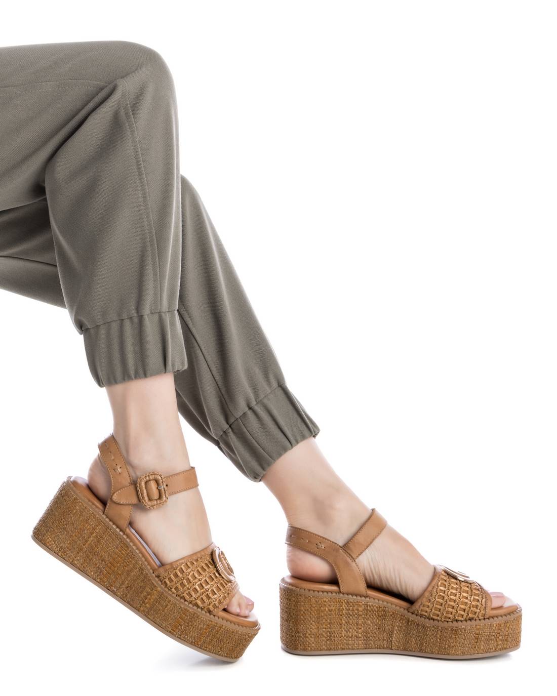 Carmela Donna Sandali con zeppa 162360 Cuoio