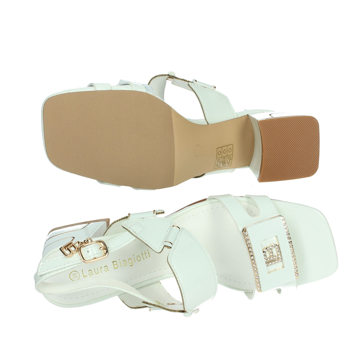 LAURA BIAGIOTTI Donna Sandali con tacco 9039 Bianco