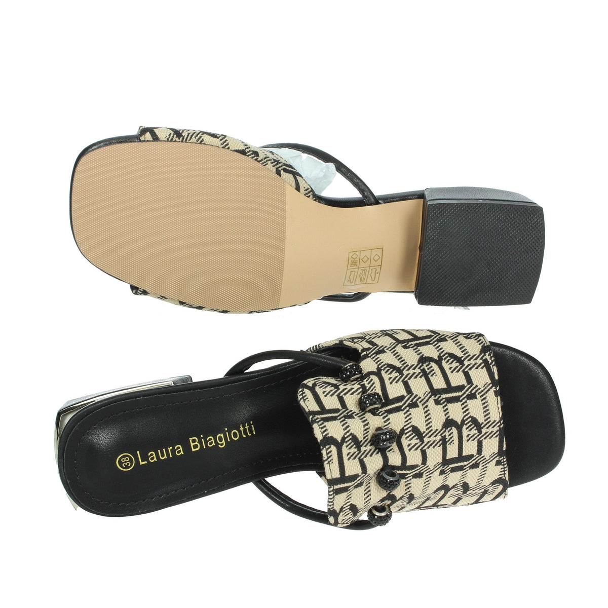 LAURA BIAGIOTTI Donna Ciabatte basse 9016 Beige/Nero