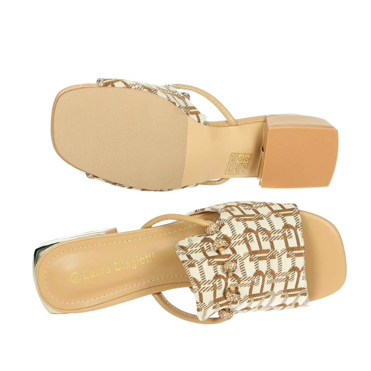 LAURA BIAGIOTTI Donna Ciabatte basse 9016 Beige/Cuoio