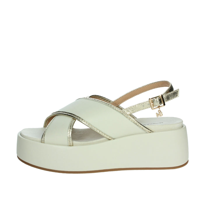 MARIELLA BURANI Donna Sandali con zeppa 51591 Panna