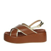 Mariella Burani Donna Sandalo con zeppa 51591 Cuoio