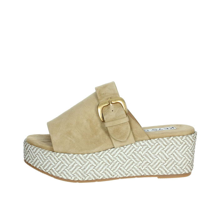 KEYS Donna Ciabatte con zeppa K-11083 Beige
