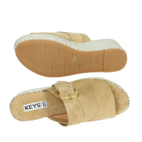 KEYS Donna Ciabatte con zeppa K-11083 Beige