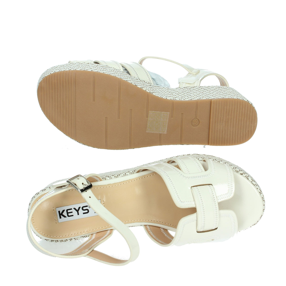 KEYS Donna Sandali con zeppa K-11081 Bianco
