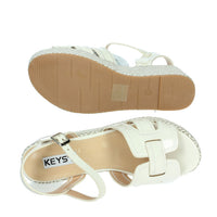 KEYS Donna Sandali con zeppa K-11081 Bianco