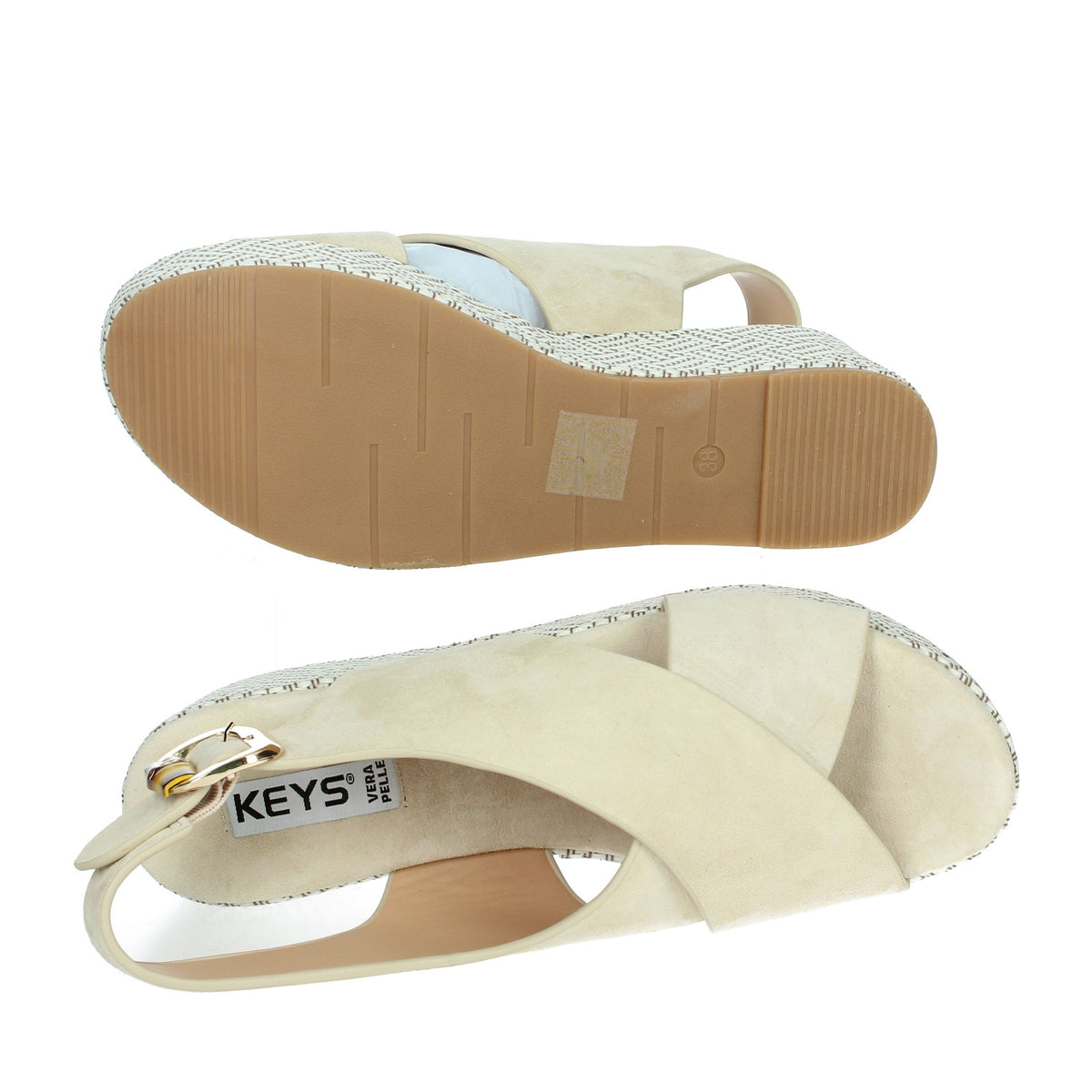KEYS Donna Sandali con zeppa K-11082 Beige