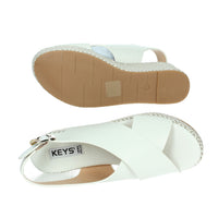 KEYS Donna Sandali con zeppa K-11082 Bianco