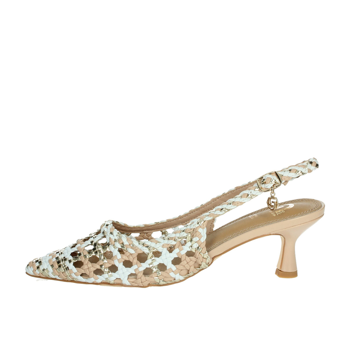 GOLD & GOLD Donna Slingback GD246 Bianco/Oro