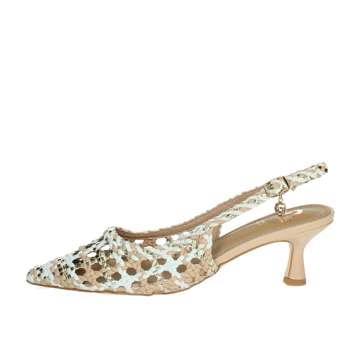 GOLD & GOLD Donna Slingback GD246 Bianco/Oro
