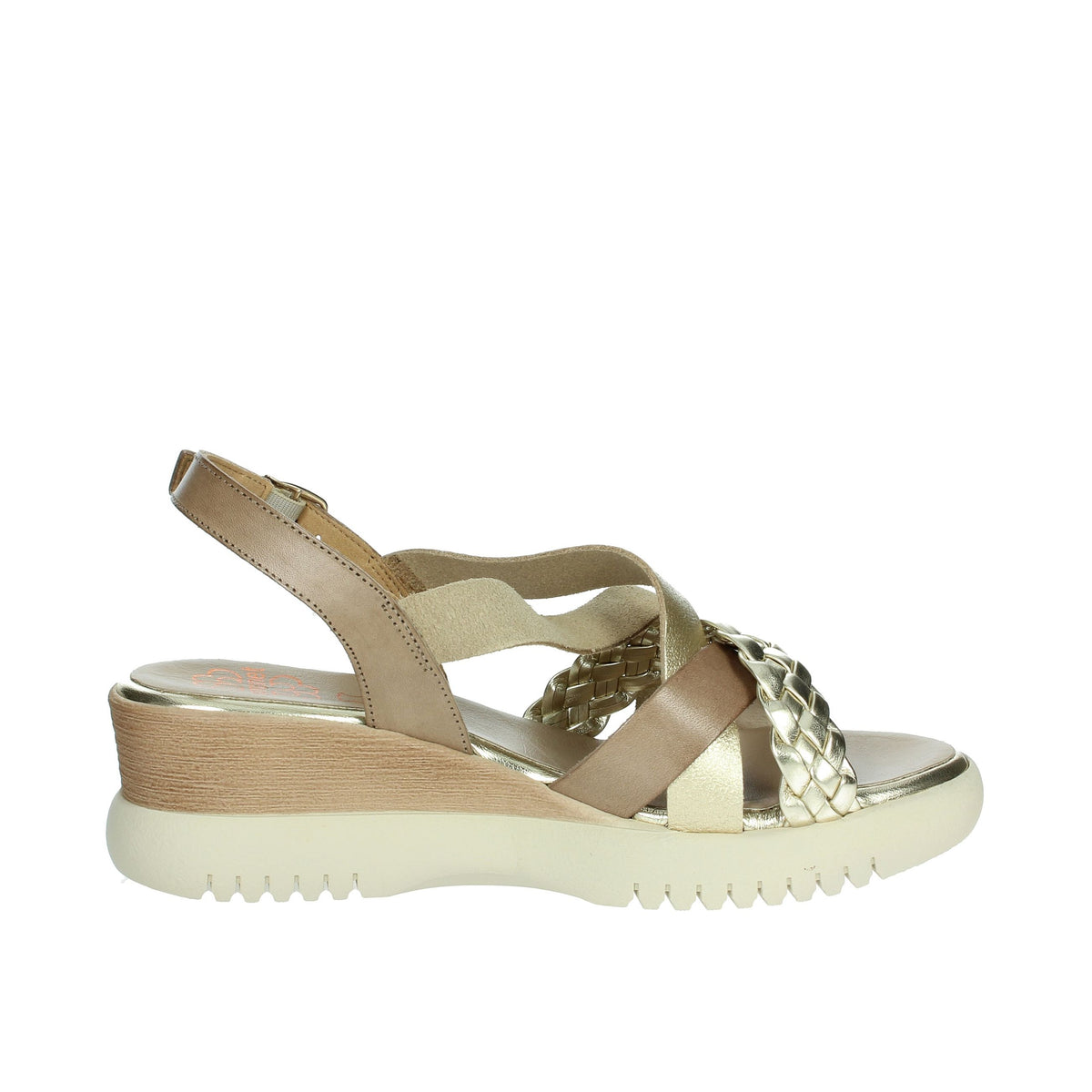 PORRONET Donna Sandali con zeppa 7040 Taupe