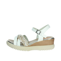 PORRONET Donna Sandali con zeppa 7043 Bianco