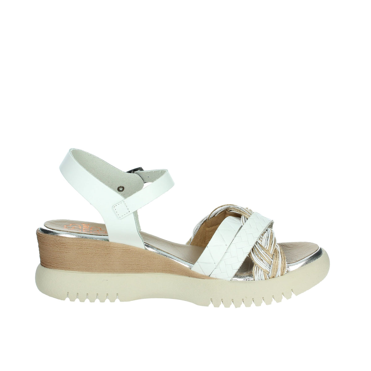 PORRONET Donna Sandali con zeppa 7043 Bianco