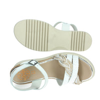 PORRONET Donna Sandali con zeppa 7043 Bianco
