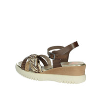 PORRONET Donna Sandali con zeppa 7043 Marrone