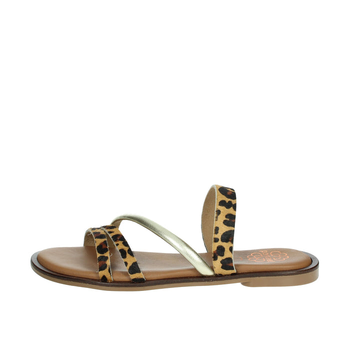 PORRONET Donna Sandali bassi 3091 Marrone/Oro