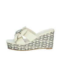 LAURA BIAGIOTTI Donna Ciabatte con zeppa 9102 Panna