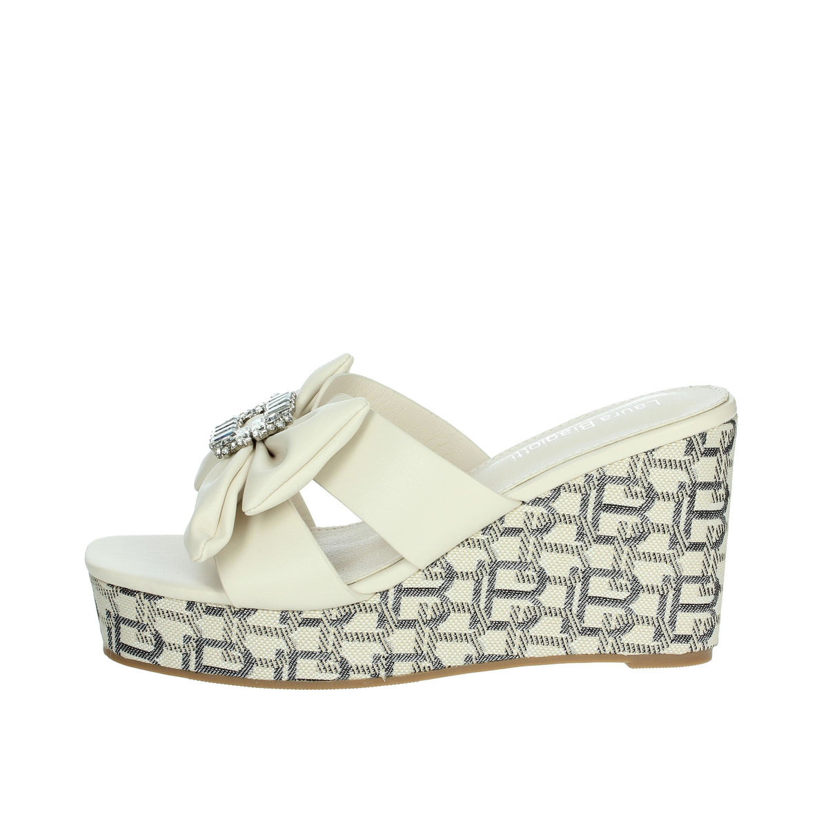 LAURA BIAGIOTTI Donna Ciabatte con zeppa 9102 Panna