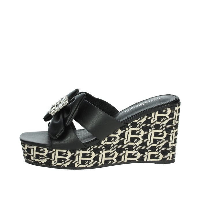 LAURA BIAGIOTTI Donna Ciabatte con zeppa 9102 Nero