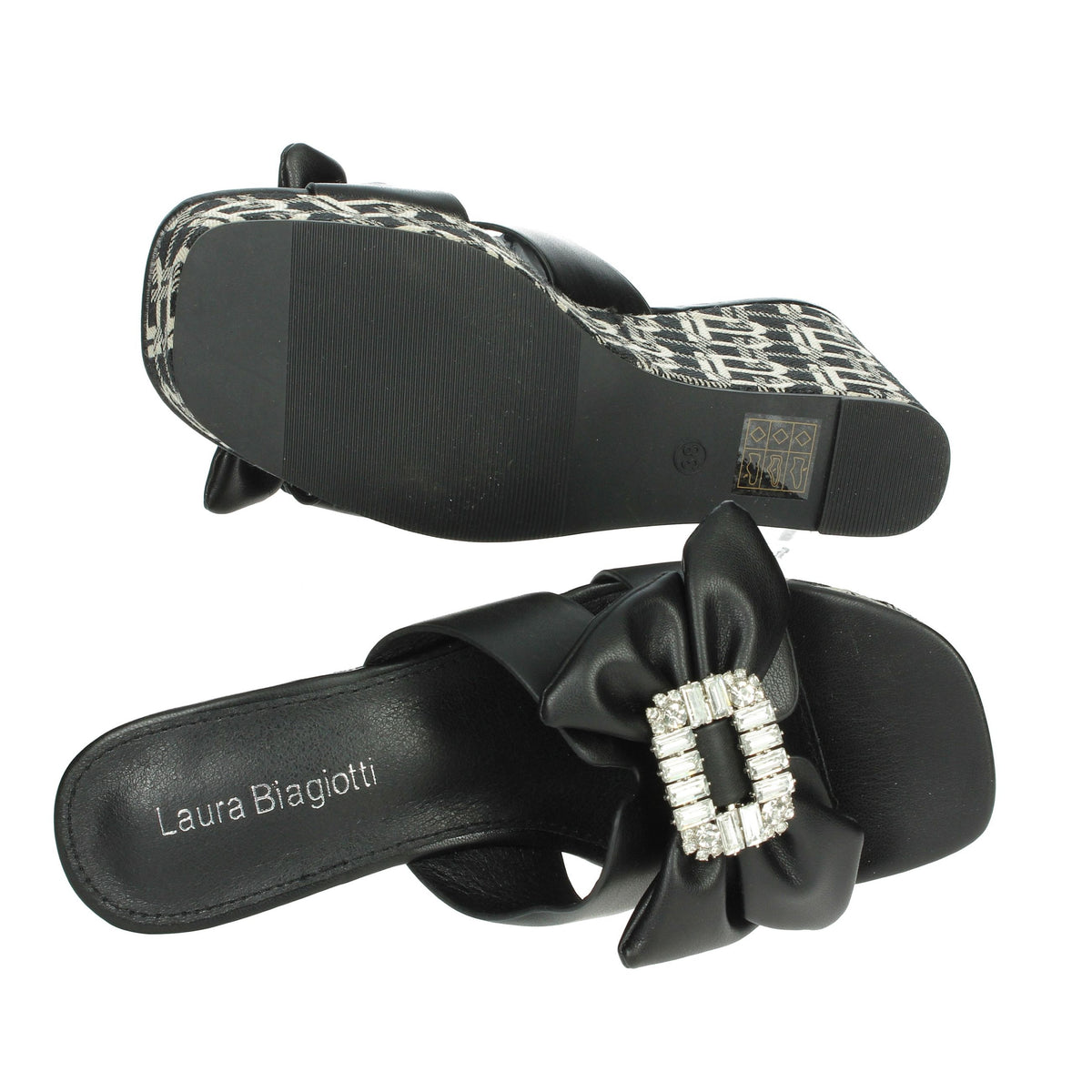 LAURA BIAGIOTTI Donna Ciabatte con zeppa 9102 Nero