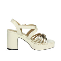 JANET & JANET Donna Sandali con tacco J-292 Beige/Oro
