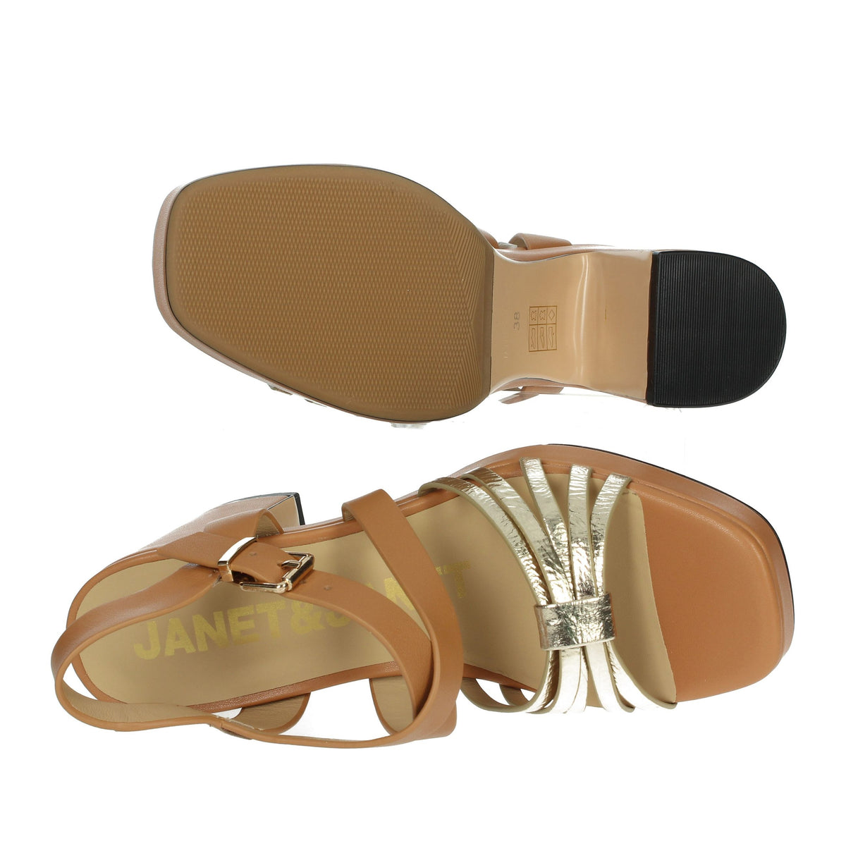 JANET & JANET Donna Sandali con tacco J-292 Cuoio