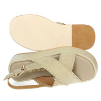 JANET & JANET Donna Sandali con zeppa J-123 Beige