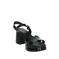 PORRONET Donna Sandali con zeppa 7061 Nero