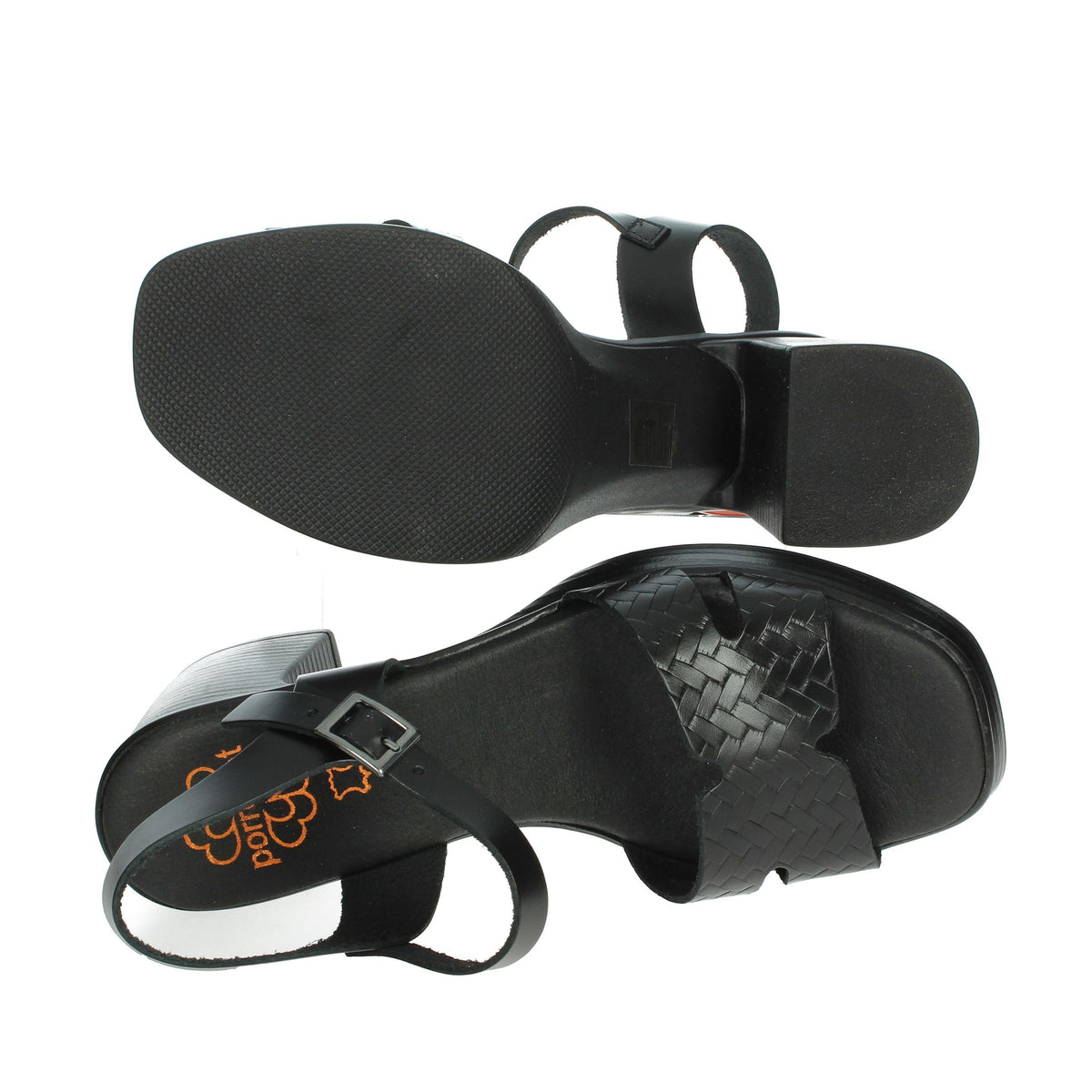 PORRONET Donna Sandali con zeppa 7061 Nero
