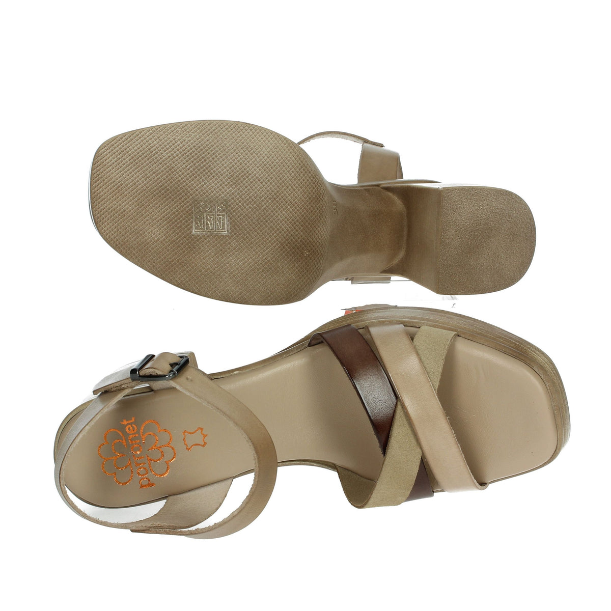 PORRONET Donna Sandali con tacco 7060 Taupe