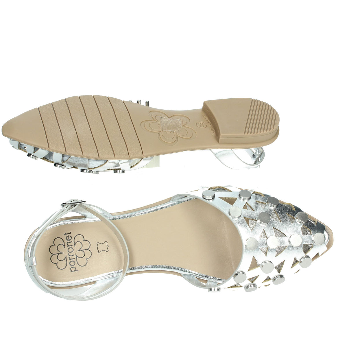PORRONET Donna Ballerine 7091 Argento