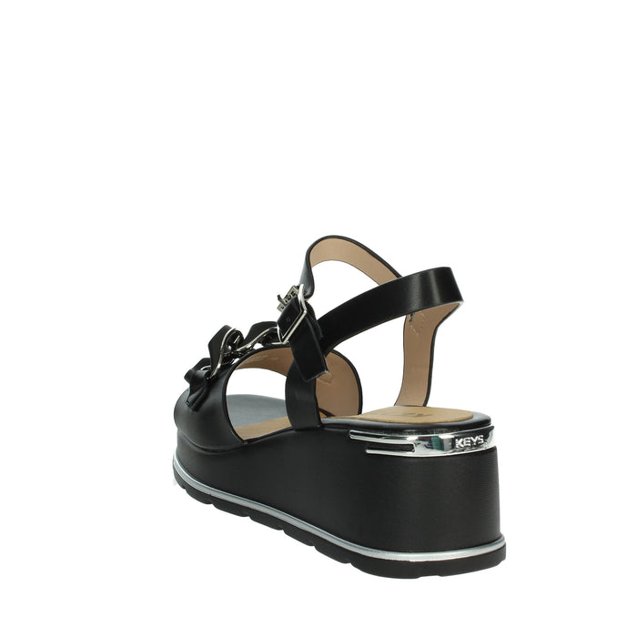 KEYS Donna Sandali con zeppa K-11000 Nero