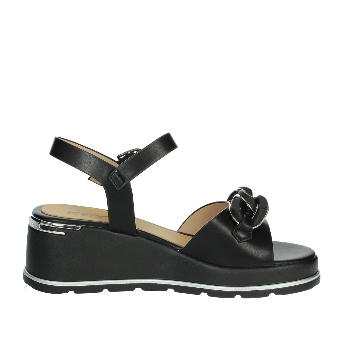 KEYS Donna Sandali con zeppa K-11000 Nero