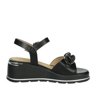 KEYS Donna Sandali con zeppa K-11000 Nero