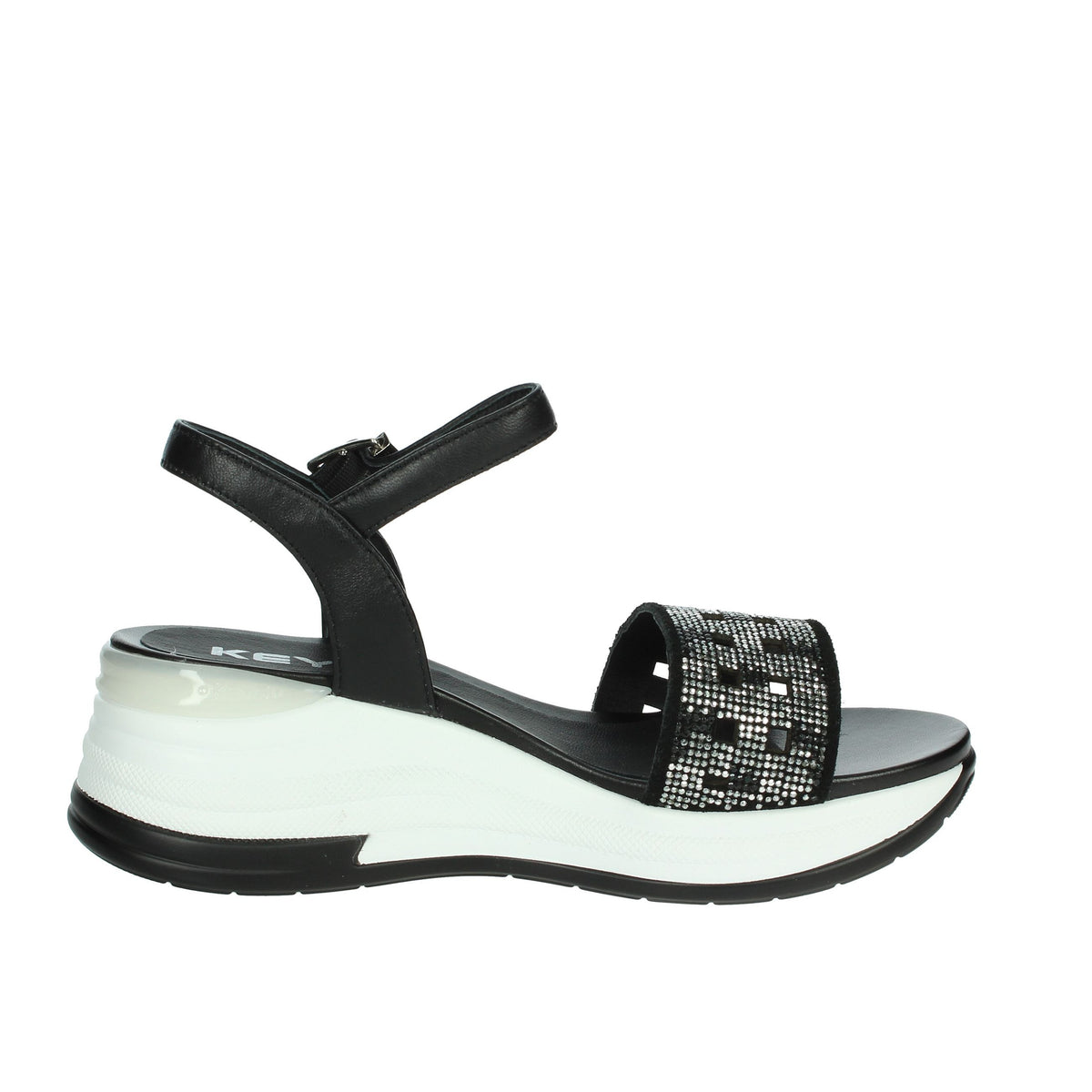 KEYS Donna Sandali con zeppa K-11092 Nero