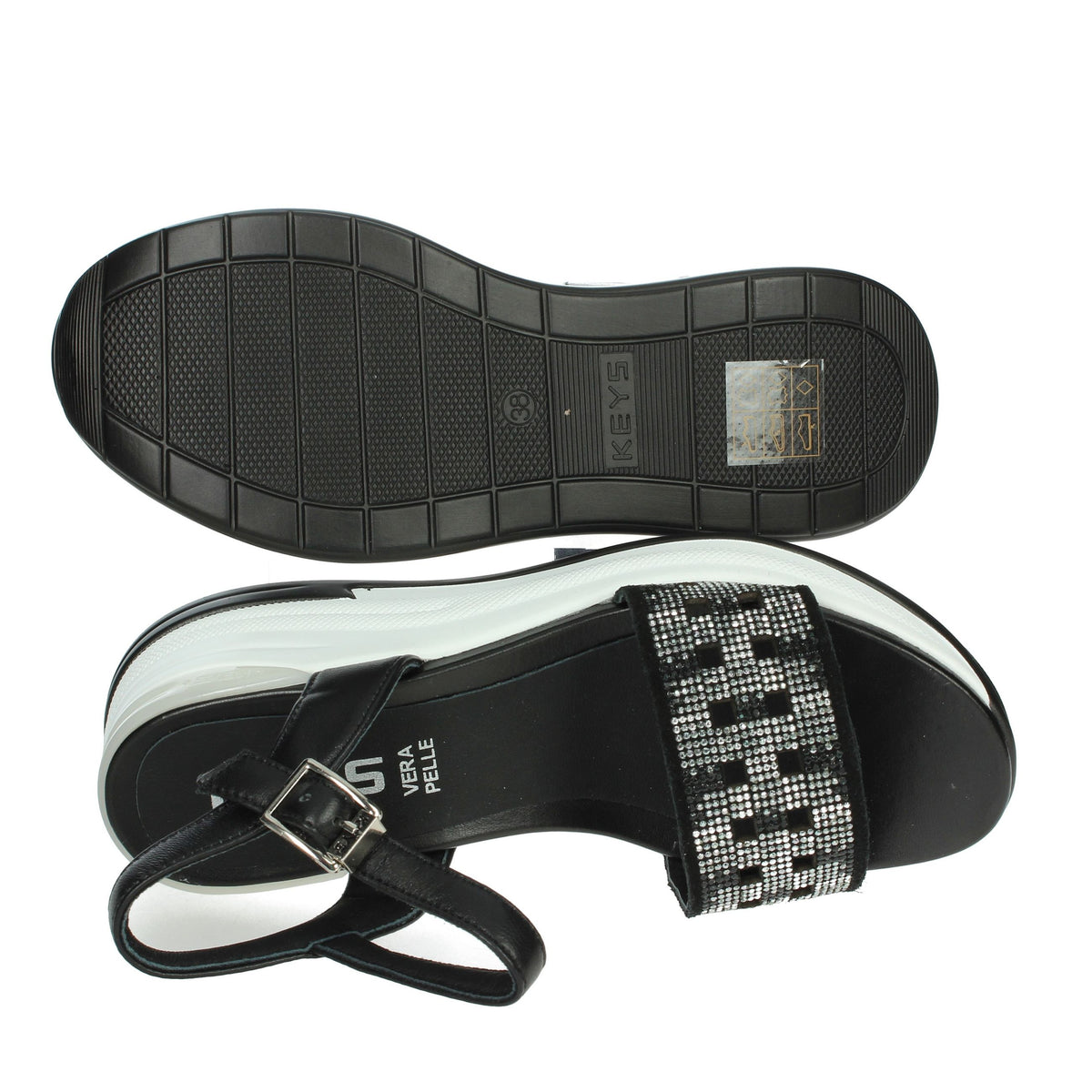 KEYS Donna Sandali con zeppa K-11092 Nero