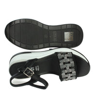 KEYS Donna Sandali con zeppa K-11092 Nero