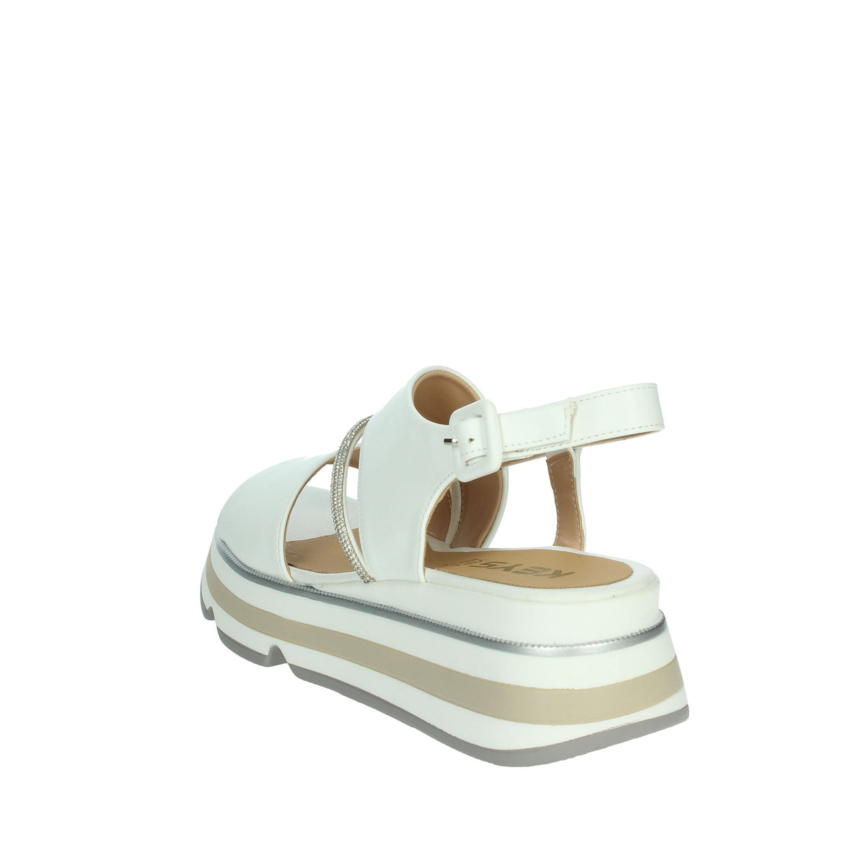 KEYS Donna Sandali con zeppa K-11010 Bianco