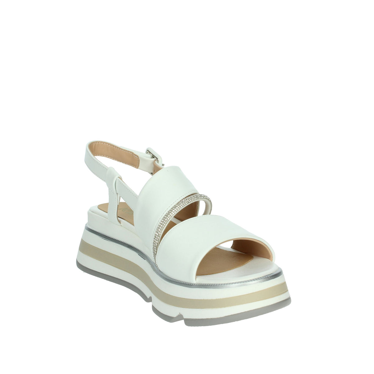 KEYS Donna Sandali con zeppa K-11010 Bianco